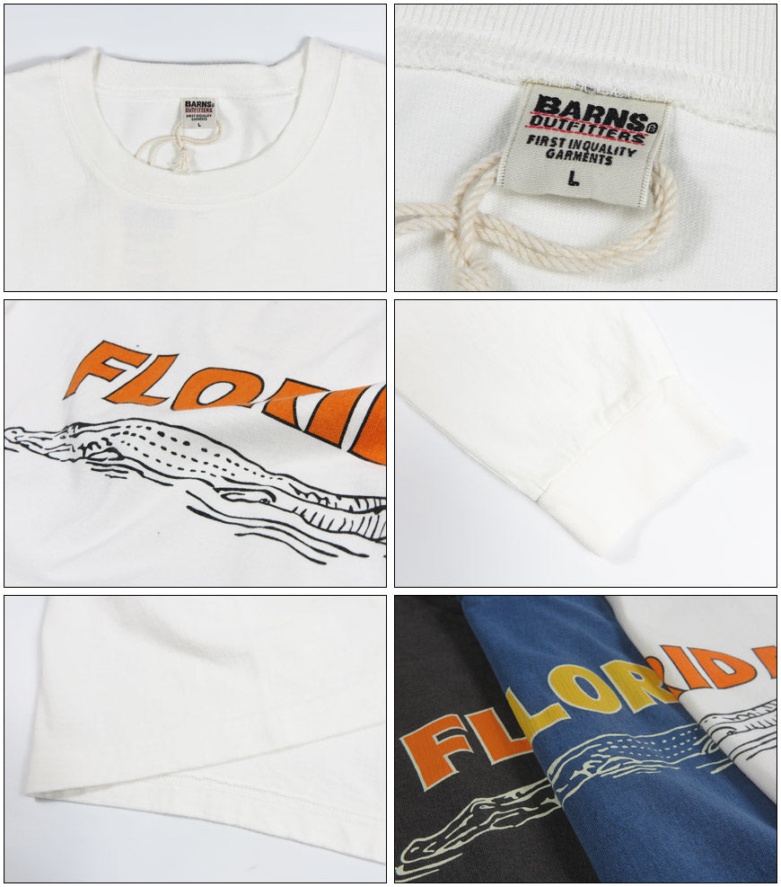 バーンズ BARNS 長袖 TUBR L/S TEE PT プリントロングＴシャツ