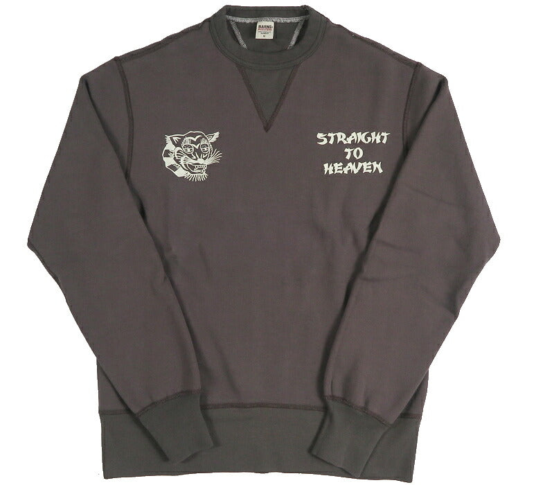 バーンズ BARNS 長袖 プリント クルーネック スウェット "STRAIGHT TO HEAVEN" COZUN GUSSET CREW PT BR-26392 【2026年秋冬新作】