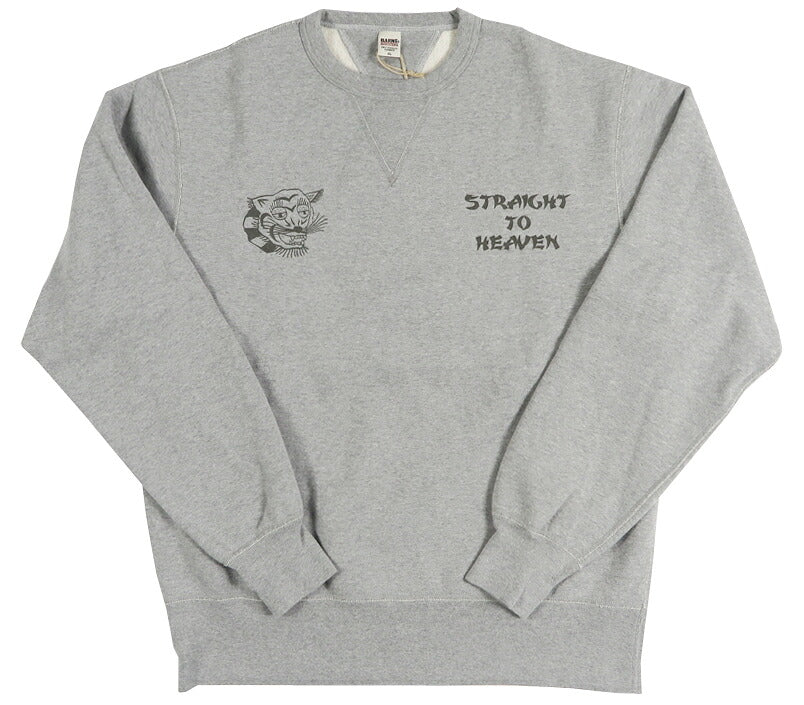 バーンズ BARNS 長袖 プリント クルーネック スウェット "STRAIGHT TO HEAVEN" COZUN GUSSET CREW PT BR-26392 【2026年秋冬新作】