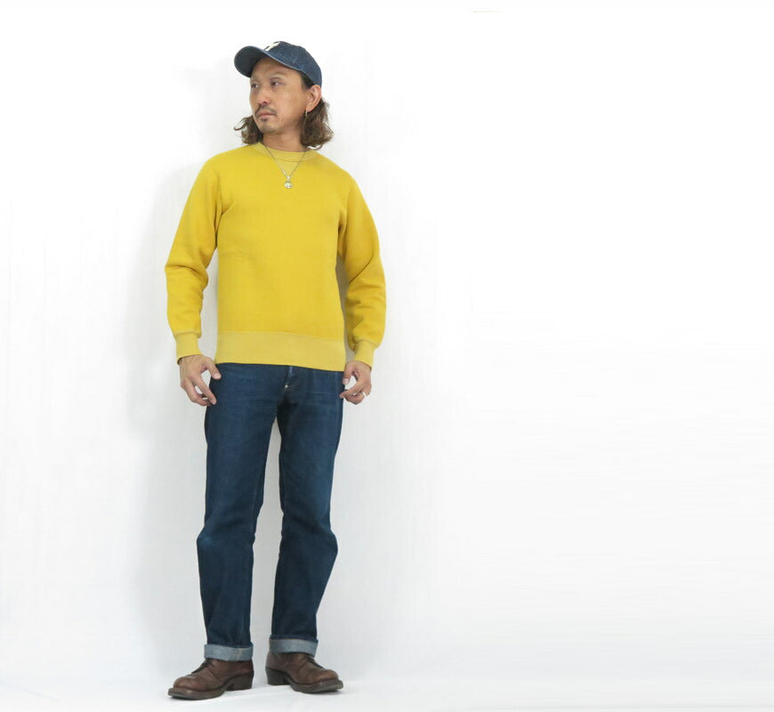 バーンズ BARNS เสื้อสเวตเตอร์คอกลมตะเข็บแบนพร้อมแผ่นเสริม COZUN BR-3000-25LTD