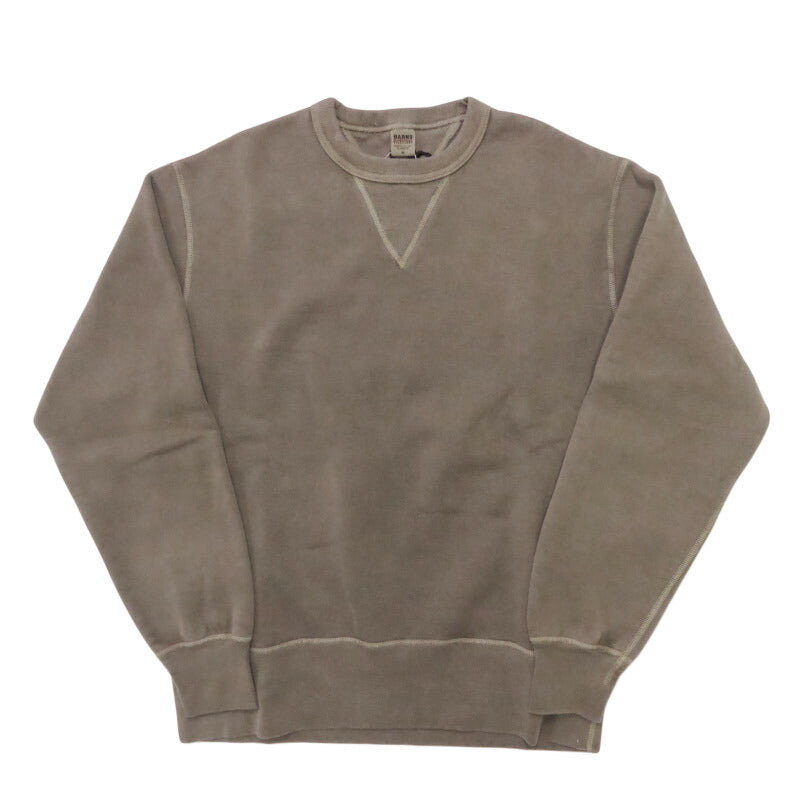 バーンズ BARNS แบบแทรกทั้งสองด้าน V กาเซ็ต เสื้อสเวตคอกลมย้อมสีพิกเมนต์ ตะเข็บแบน COZUN BR-3000PG-26