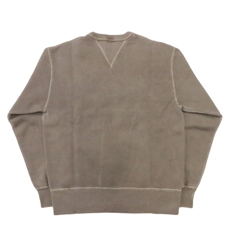 バーンズ BARNS แบบแทรกทั้งสองด้าน V กาเซ็ต เสื้อสเวตคอกลมย้อมสีพิกเมนต์ ตะเข็บแบน COZUN BR-3000PG-26
