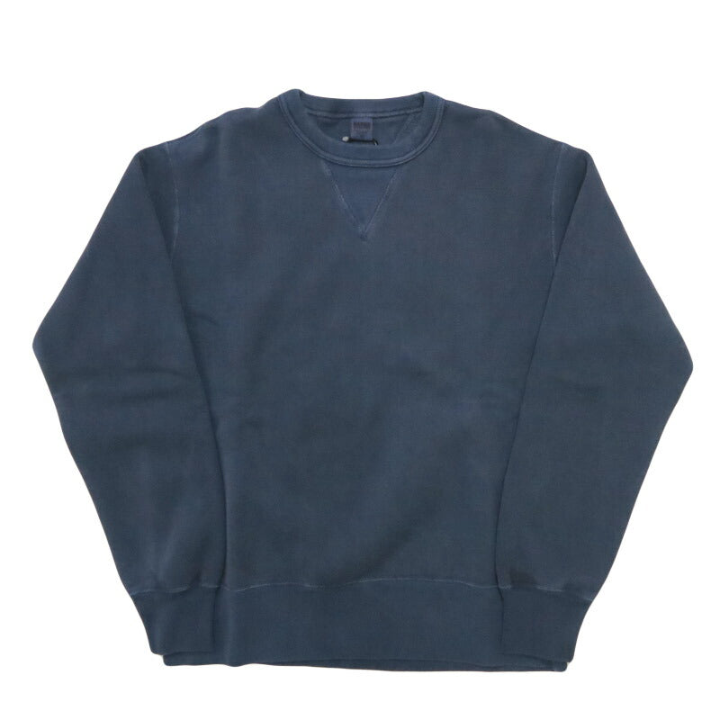 バーンズ BARNS แบบแทรกทั้งสองด้าน V กาเซ็ต เสื้อสเวตคอกลมย้อมสีพิกเมนต์ ตะเข็บแบน COZUN BR-3000PG-26