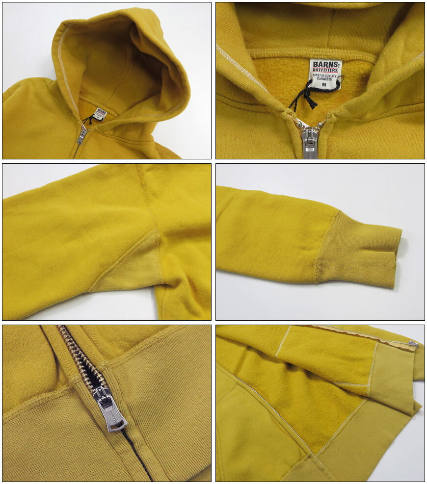 バーンズ BARNS Vollreißverschluss Sweatshirt mit Kapuze Flatseamer Zip-Up Limitierte Farbe COZUN ZIP PARKA BR-3010LTD-26