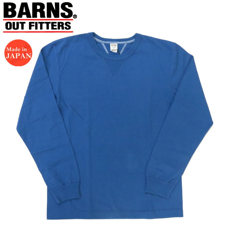 バーンズBARNS長袖Ｔシャツクルーネックヴィンテージピグメント4本針縫いユニオンスペシャル・フラットシーマーBR-3043ltd-24【2024-25年秋冬新作】