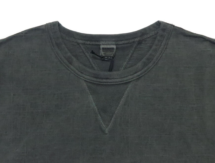 バーンズ BARNS 長袖 Ｔシャツ クルーネック ヴィンテージ ピグメント 4本針縫い ユニオンスペシャル・フラットシーマー BR-3043PG-25