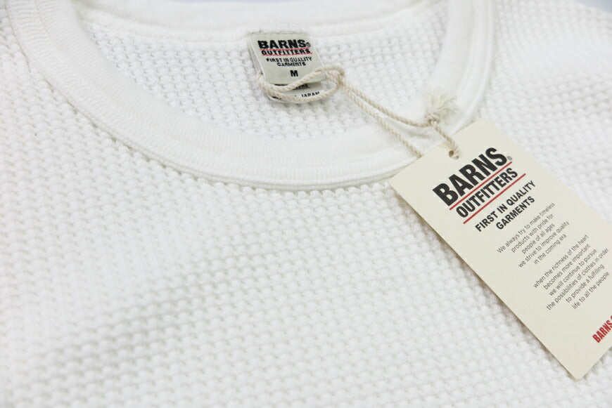 バーンズ BARNS 20/2 Heavy Thermal Langarm Toughneck T-Shirt Waffel BR-3080