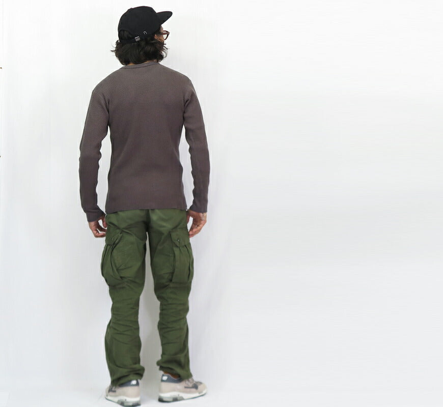 バーンズ BARNS 20/2 Heavy Thermal Langarm Toughneck T-Shirt Waffel BR-3080