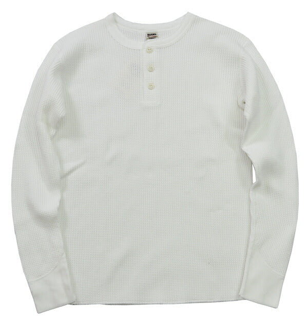 バーンズ BARNS 20/2 ヘビーサーマル 長袖 ヘンリーネック Tシャツ ワッフル BR-3081