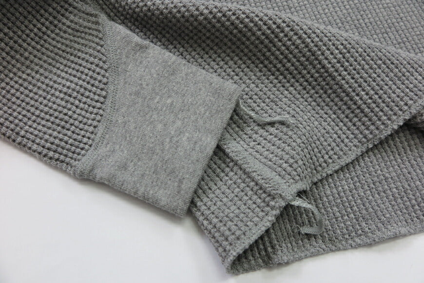 バーンズ BARNS 20/2 ヘビーサーマル 長袖 ヘンリーネック Tシャツ ワッフル BR-3081