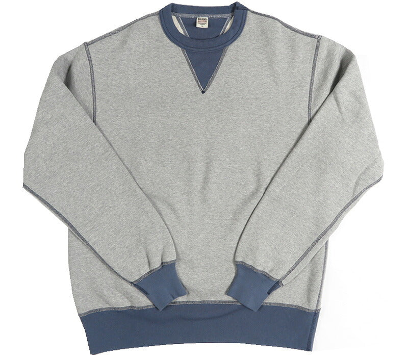 バーンズ BARNS 裏起毛 スウェット プルオーバー 2トーンカラー フラットシーマ 30/7 COZUN Switching Rib & Stitch Crewneck Sweatshirt BR-3301 【2026年秋冬新作】