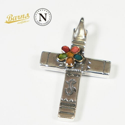 バーンズ BARNS × ノースワークス NORTH WORKS シルバー900 ペンダントトップ CROSS FLOWER BR-7014W 【2026年春夏新作】