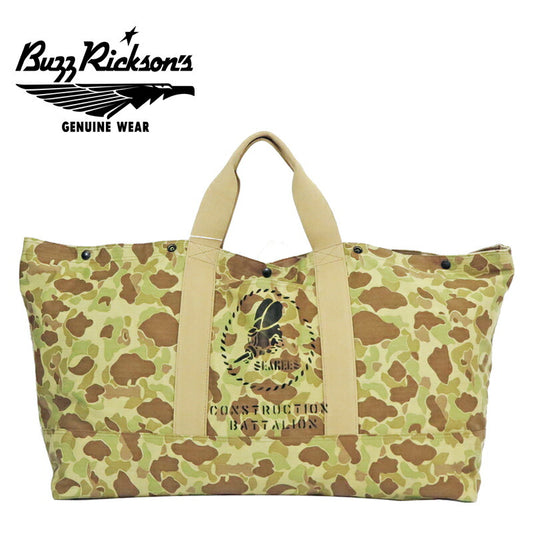 バズリクソンズ Buzz Rickson's ヘリンボーンツイル カモフラ柄 リバーシブル バッグ SEABEES STENCIL BR02832