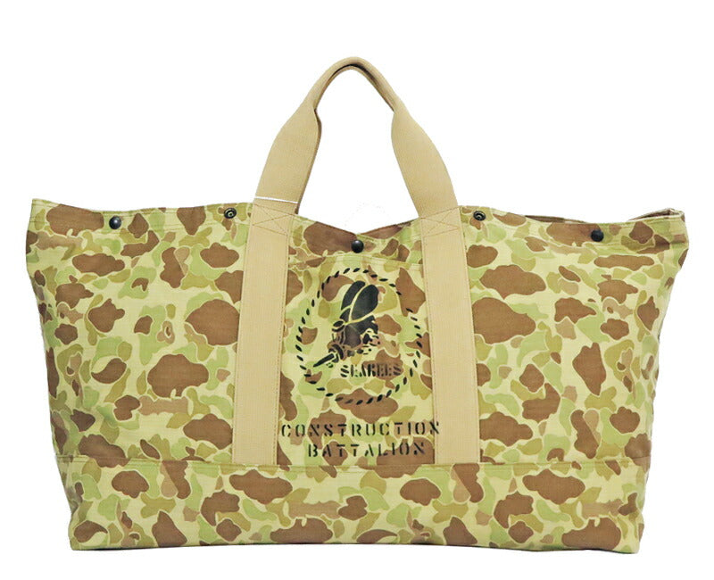 バズリクソンズ Buzz Rickson's ヘリンボーンツイル カモフラ柄 リバーシブル バッグ SEABEES STENCIL BR02832