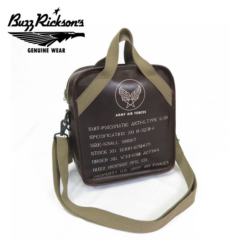バズリクソンズ Buzz Rickson's TYPE G-3A 馬革 レザー ショルダー バッグ SUIT-PNEUMATIC ANTI-G, TYPE G-3A LEATHER BAG BR02834