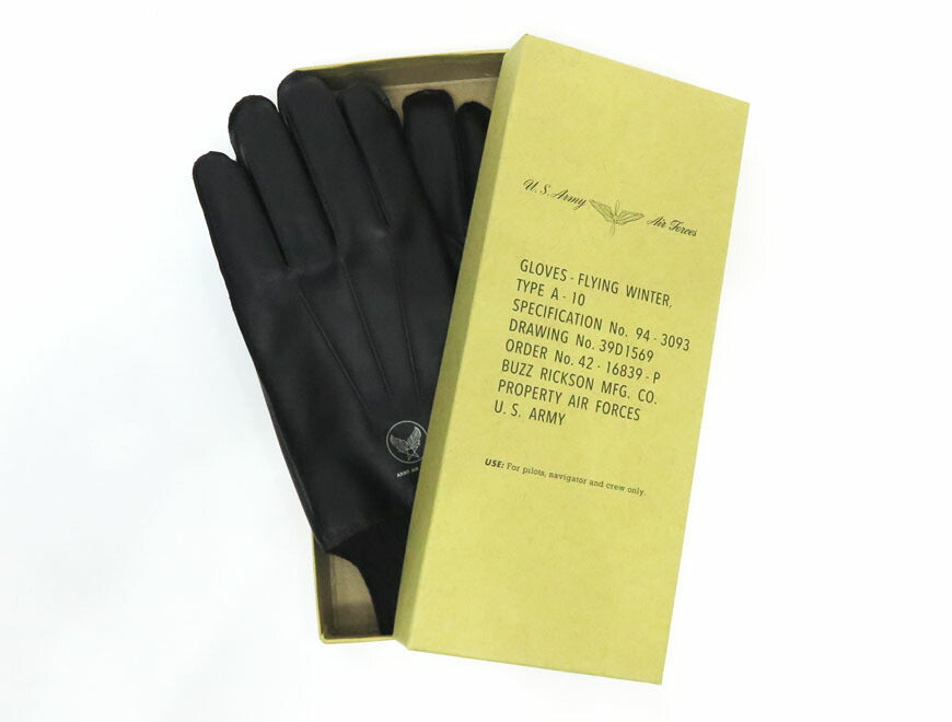 バズリクソンズ Buzz Rickson's Schwarze A-10 Handschuhe WILLIAM GIBSON COLLECTION ウィリアムギブソン Pferdeleder Horsehide BR02873