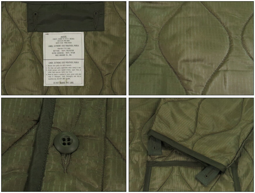 バズリクソンズ BUZZ RICKSON'S M-65フィールドジャケット用 キルティング ライナー ジャケット LINER, EXTREME COLD WEATHER, PARKA BR15335