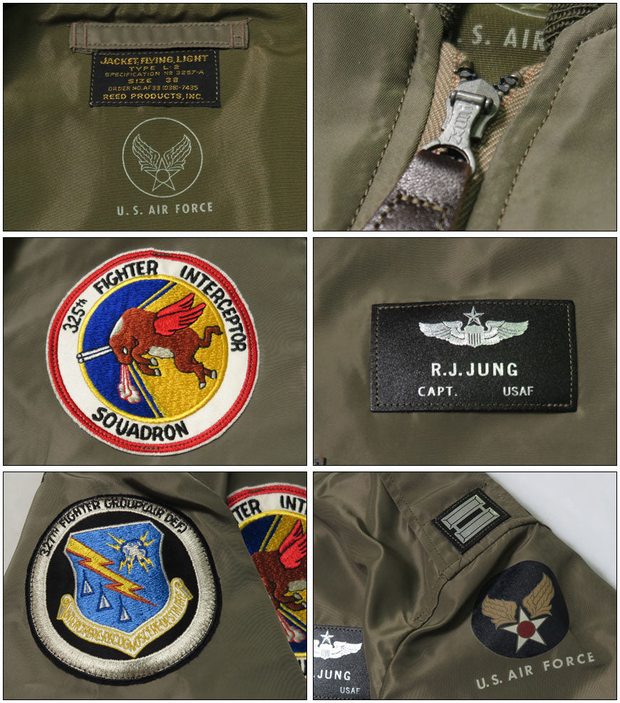 バズリクソンズ Buzz Rickson's Type L-2 “REED PRODUCTS, INC.” 325th FIGHTER INTERCEPTOR SQ. フライト ジャケット ミリタリー BR15709