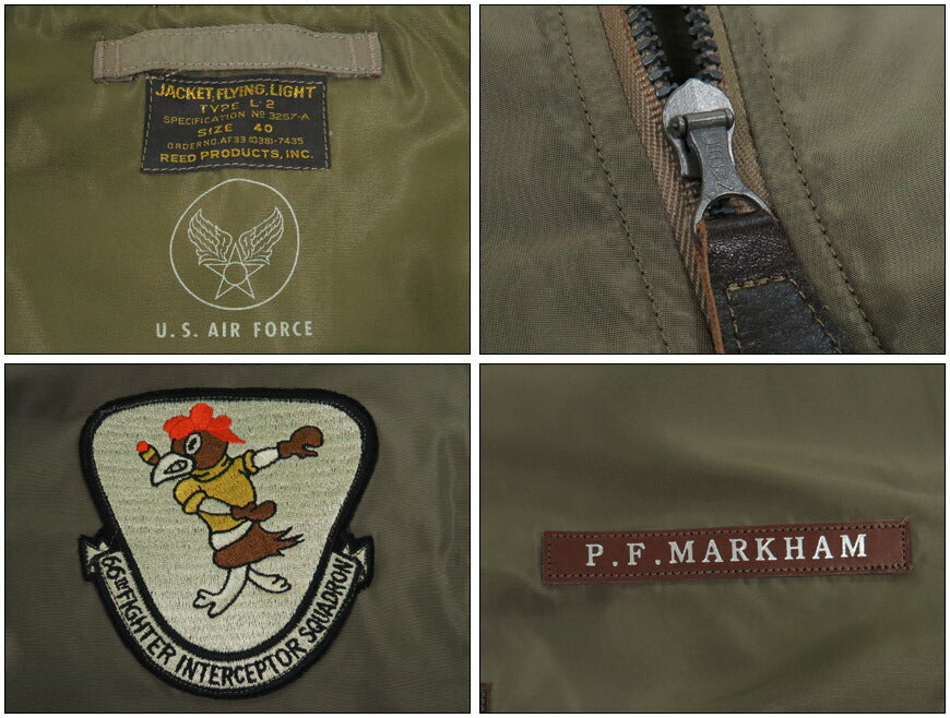 バズリクソンズ Buzz Rickson's Type L-2 “REED PRODUCTS, INC.” 66th FTR. INTCP.SQ. フライト ジャケット ミリタリー BR15742