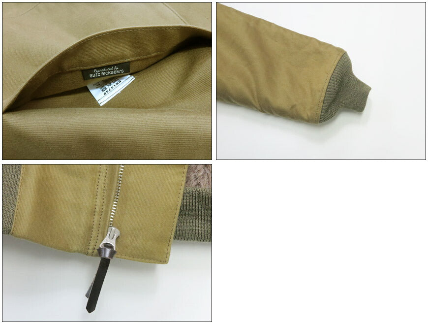 バズリクソンズ Buzz Rickson's ジップ デッキジャケット アルパカ・ウールパイルライニング Type DECK ZIP NAVY DEPARTMENT BR15759