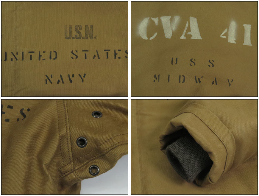 バズリクソンズ Buzz Rickson's デッキジャケット N-1 ステンシルプリント "MIDWAY" NAVAL CLOTHING DEPOT DEMOTEX-ED BR15766