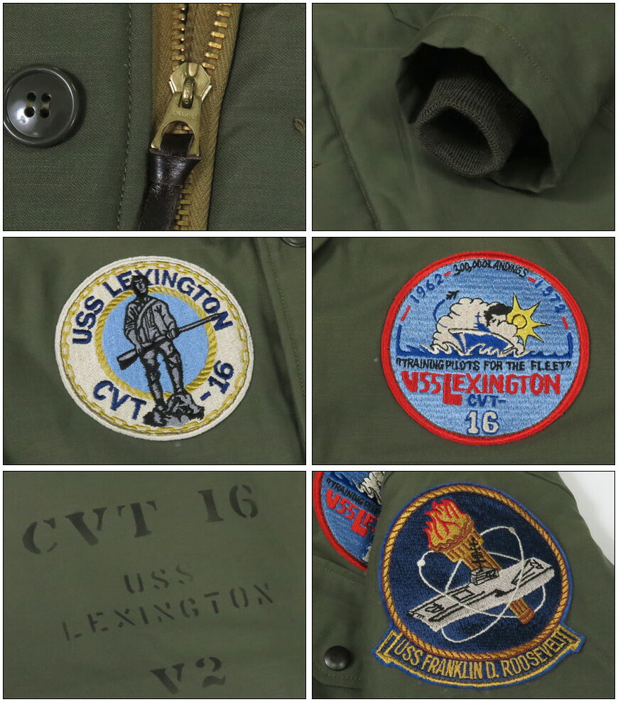 バズリクソンズ Buzz Rickson's A-2 デッキジャケット U.S.NAVY パッチモデル CVT-16 USS LEXINGTON BR15805