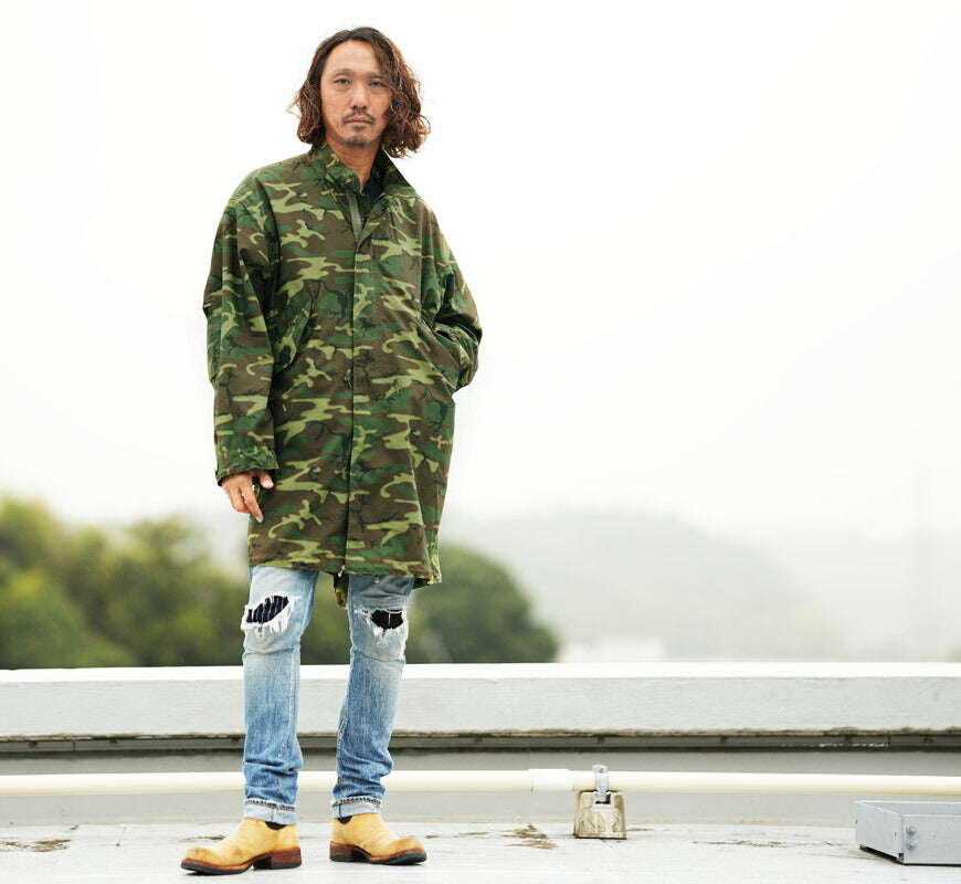 バズリクソンズ Buzz Rickson's カモフラ柄 M-65 フード無し仕様 シェルパーカー CAMOUFLAGE WATER REPELLENT CIVILIAN MODEL モッズコート BR15837