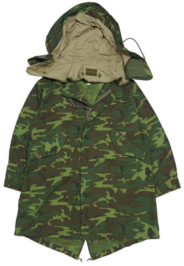 バズリクソンズ Buzz Rickson's カモフラ柄 M-65 フード無し仕様 シェルパーカー CAMOUFLAGE WATER REPELLENT CIVILIAN MODEL モッズコート BR15837