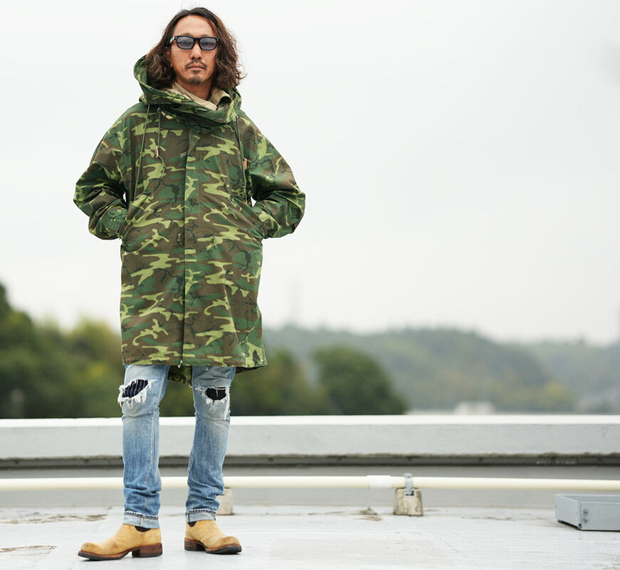 バズリクソンズ Buzz Rickson's カモフラ柄 M-65 フード無し仕様 シェルパーカー CAMOUFLAGE WATER REPELLENT CIVILIAN MODEL モッズコート BR15837