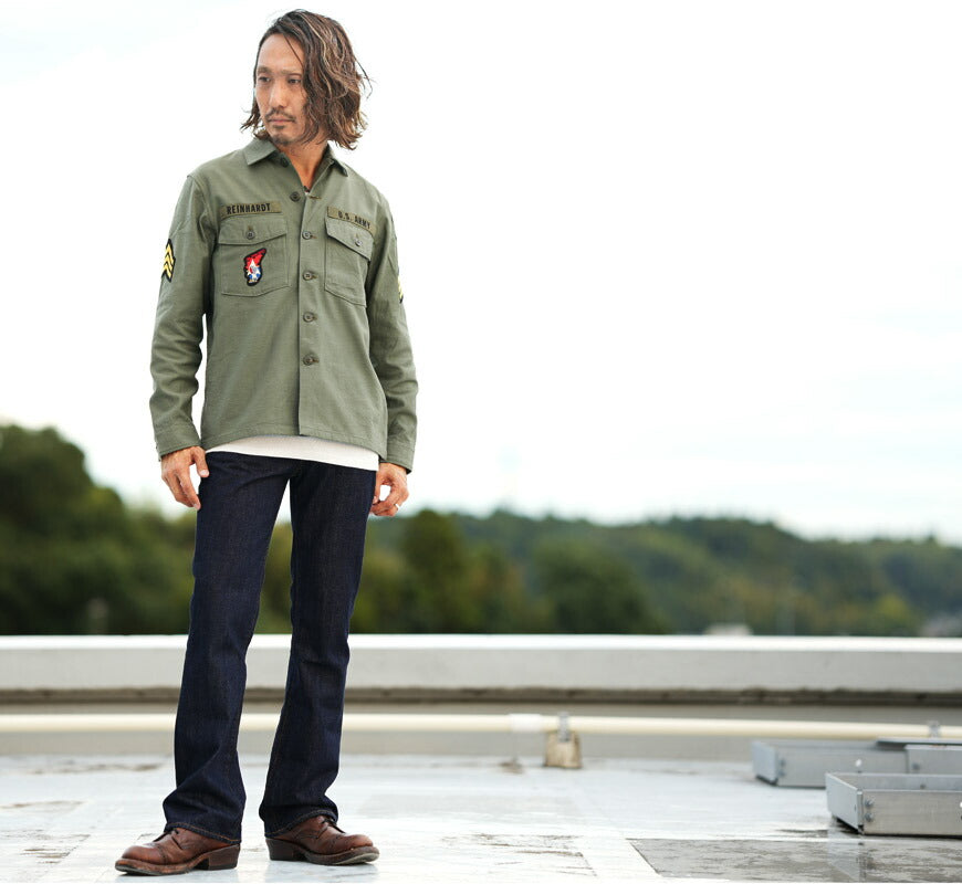 バズリクソンズ Buzz Rickson's OG-107 コットンサテン ミリタリー ユーティリティ シャツ 長袖 SHADE107 DEMILITARIZED ZONE ジョンレノン JOHN LENNON BR29586