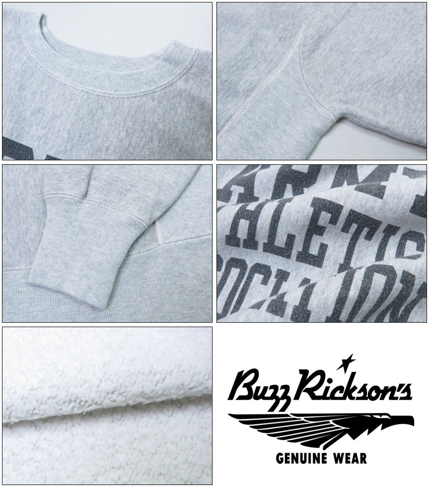 バズリクソンズ BUZZ RICKSON'S ホリゾンタル・ニッティング クルーネック スウェット トレーナー HORIZONTAL KNITTING SWEAT SHIRTS “ARMY ATHLETIC ASSOCIATION” BR69431