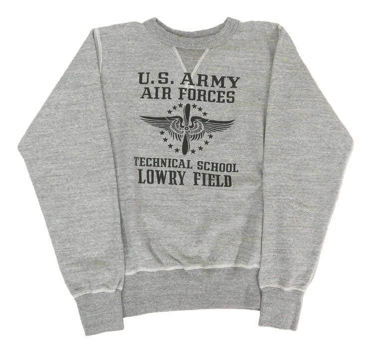バズリクソンズ BUZZ RICKSON'S 長袖 セットイン クルーネック スウェット プリント "U.S. ARMY AIR FORCES" BR69450