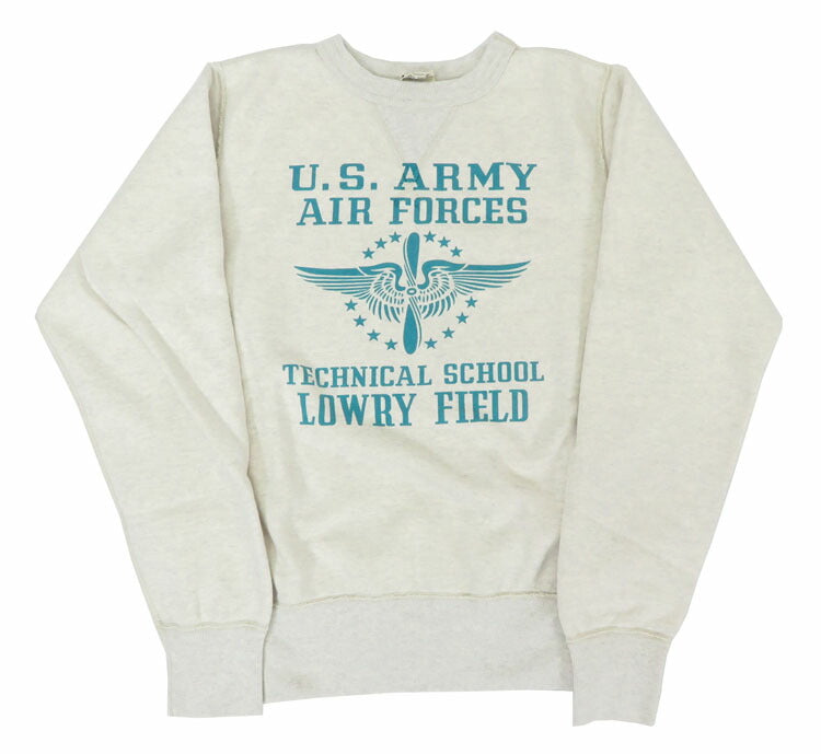 バズリクソンズ BUZZ RICKSON'S 長袖 セットイン クルーネック スウェット プリント "U.S. ARMY AIR FORCES" BR69450