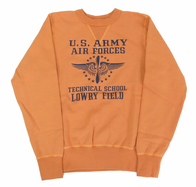 バズリクソンズ BUZZ RICKSON'S 長袖 セットイン クルーネック スウェット プリント "U.S. ARMY AIR FORCES" BR69450