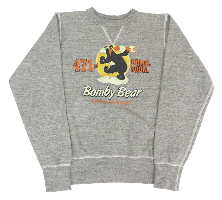 バズリクソンズ BUZZ RICKSON'S 長袖 セットイン クルーネック スウェット プリント "471st BOMB. SQDN." BR69453