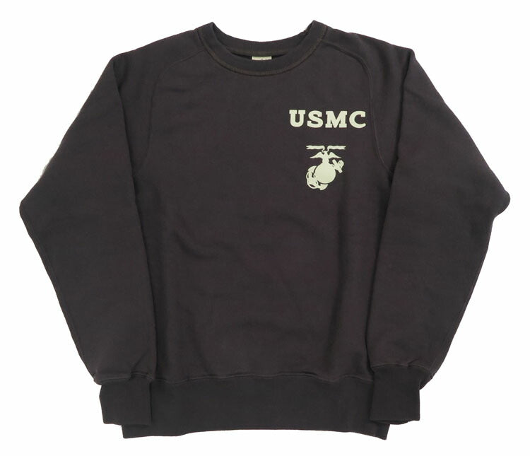 バズリクソンズ BUZZ RICKSON'S 長袖 クルーネック フリーダムスリーブ スウェット プリント "USMC" BR69456