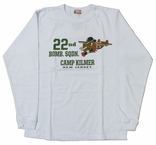 バズリクソンズ BUZZ RICKSON'S 長袖 Tシャツ プリント "22nd BOMB.SQDN" MADE IN USA BR69509