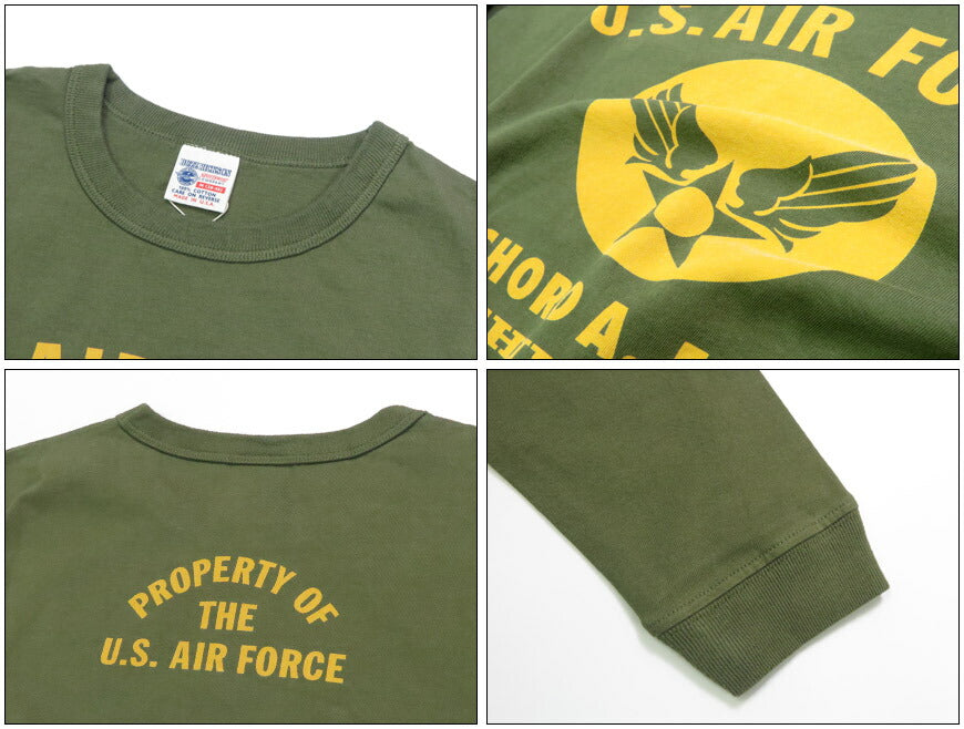 バズリクソンズ BUZZ RICKSON'S 長袖 Tシャツ プリント "U.S. AIR FORCE McCHORD A.F.BASE" MADE IN USA BR69626