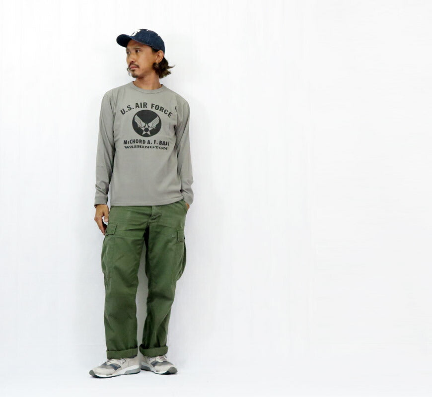 バズリクソンズ BUZZ RICKSON'S 長袖 Tシャツ プリント "U.S. AIR FORCE McCHORD A.F.BASE" MADE IN USA BR69626