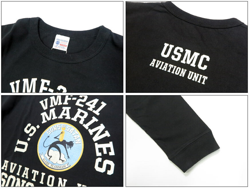 バズリクソンズ BUZZ RICKSON'S 長袖 Tシャツ プリント "VMF-241 SONS OF SATAN" MADE IN USA BR69627