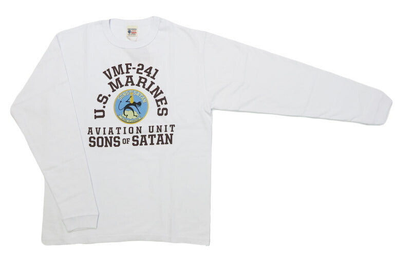 バズリクソンズ BUZZ RICKSON'S 長袖 Tシャツ プリント "VMF-241 SONS OF SATAN" MADE IN USA BR69627