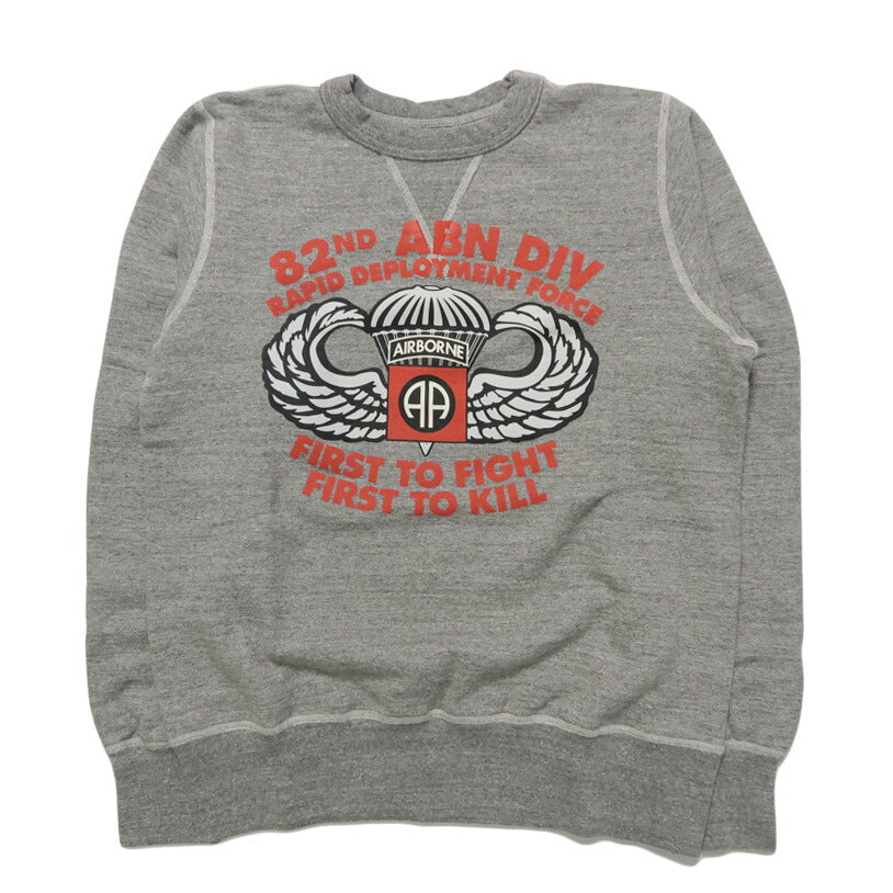 バズリクソンズ BUZZ RICKSON'S セットインクルー スウェット "82nd AIRBORNE DIVISION" ミリタリー長袖 クルーネック  BR69633