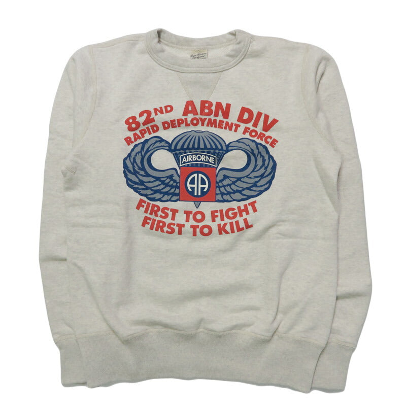 バズリクソンズ BUZZ RICKSON'S セットインクルー スウェット "82nd AIRBORNE DIVISION" ミリタリー長袖 クルーネック  BR69633