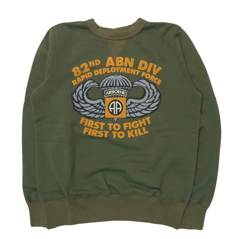 バズリクソンズ BUZZ RICKSON'S セットインクルー スウェット "82nd AIRBORNE DIVISION" ミリタリー長袖 クルーネック  BR69633