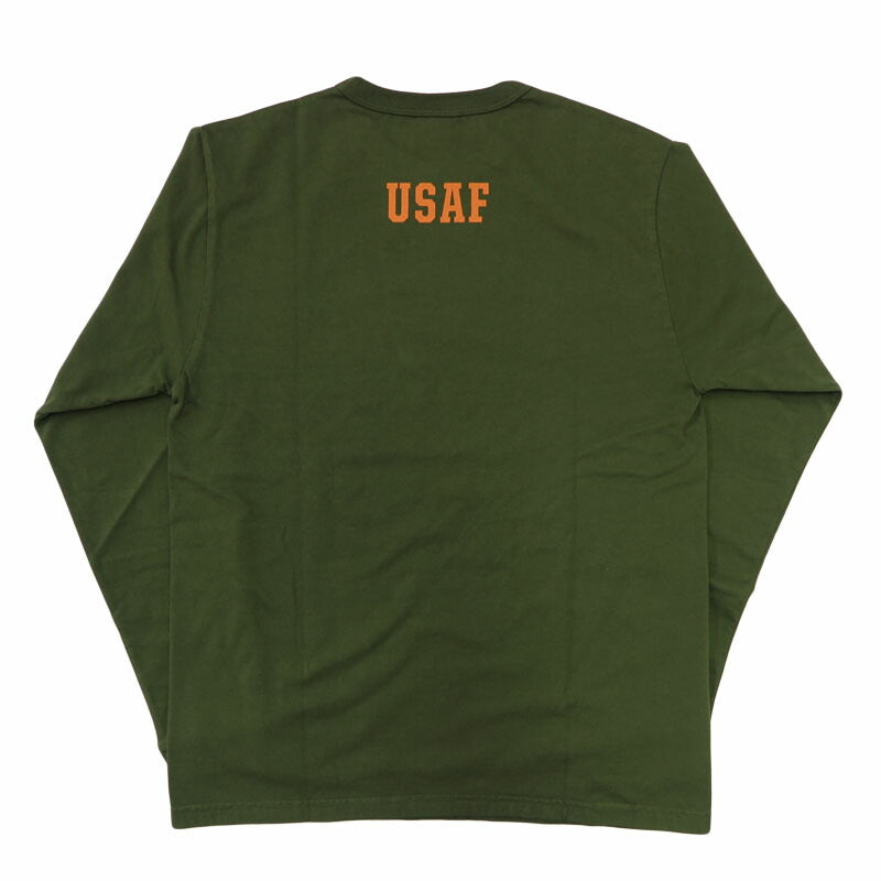บัซริคสัน BUZZ RICKSON'S เสื้อยืดแขนยาวพิมพ์ลาย "U.S. AIR FORCE" ผลิตในสหรัฐอเมริกา BR69698