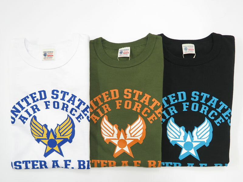 บัซริคสัน BUZZ RICKSON'S เสื้อยืดแขนยาวพิมพ์ลาย "U.S. AIR FORCE" ผลิตในสหรัฐอเมริกา BR69698