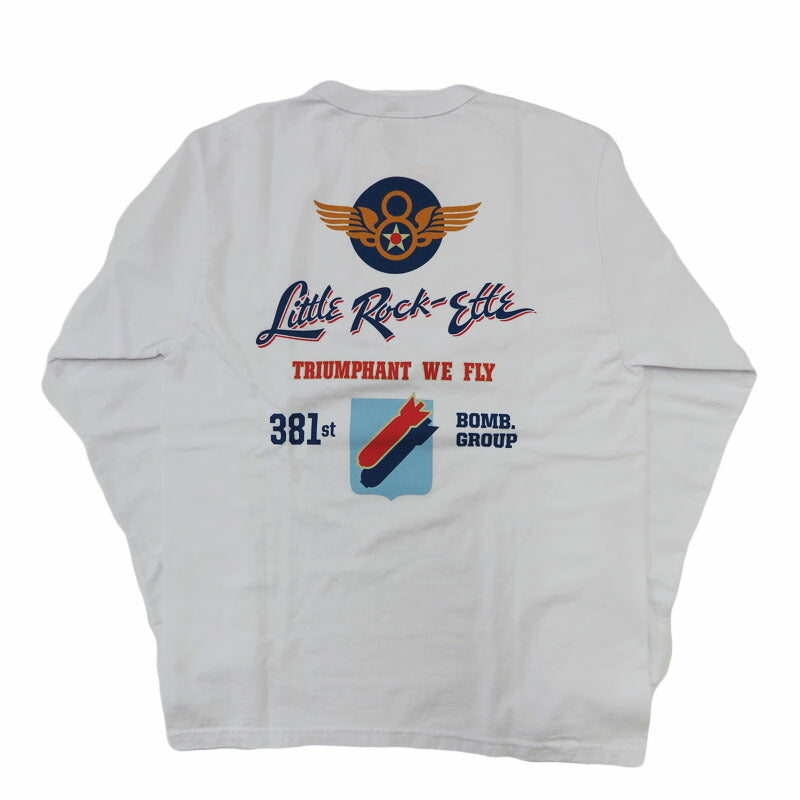 バズリクソンズ BUZZ RICKSON'S 長袖 Tシャツ プリント "381st BOMB.GROUP" MADE IN USA BR69699
