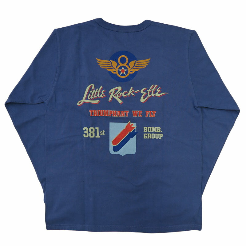バズリクソンズ BUZZ RICKSON'S 長袖 Tシャツ プリント "381st BOMB.GROUP" MADE IN USA BR69699