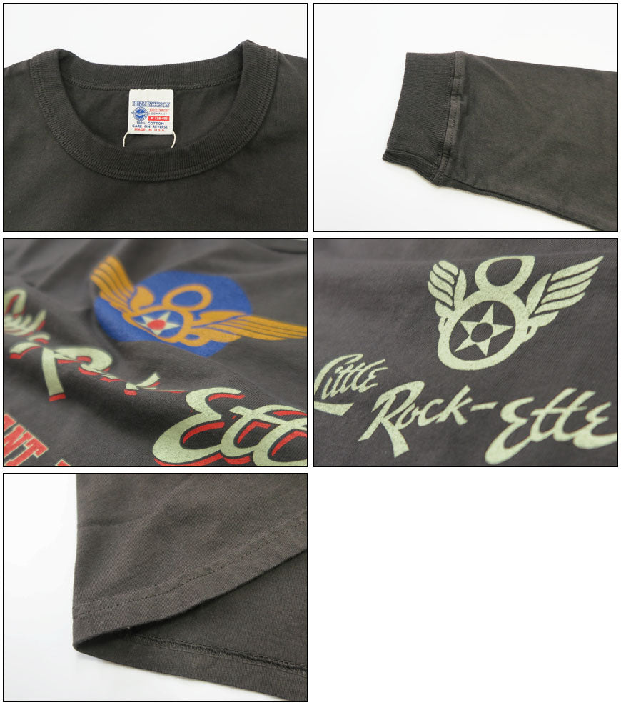 バズリクソンズ BUZZ RICKSON'S 長袖 Tシャツ プリント "381st BOMB.GROUP" MADE IN USA BR69699