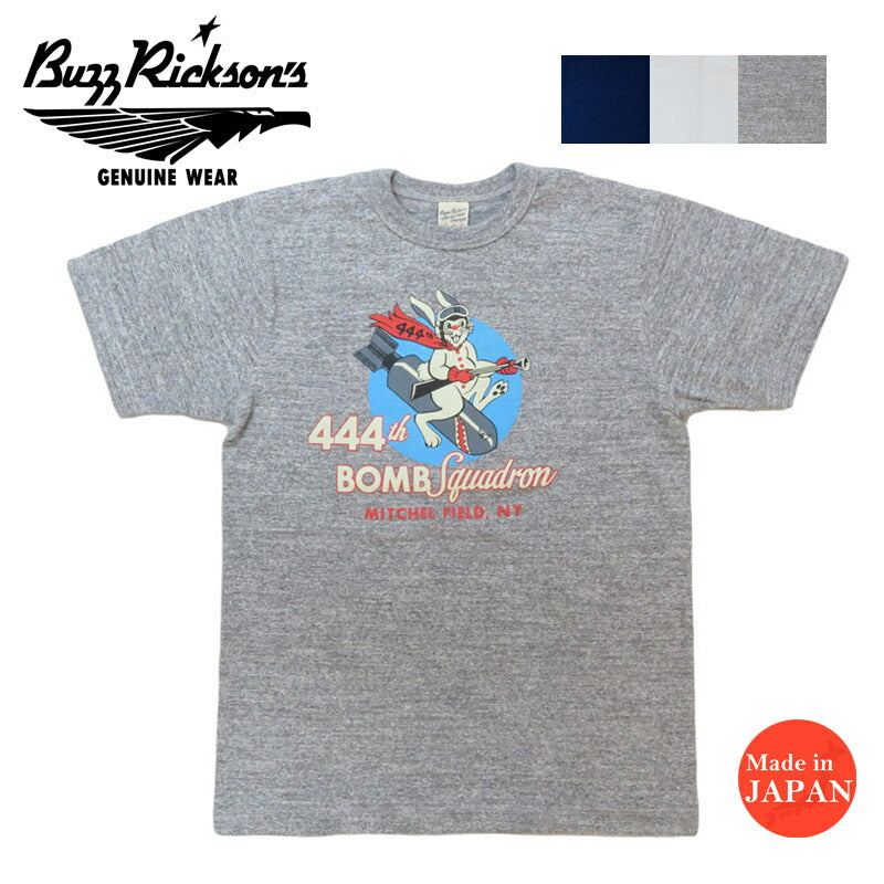 バズリクソンズ BUZZ RICKSON'S スラブヤーン 半袖 Tシャツ プリント "SLUB YARN T-SHIRT 444th BOMB SQ"  BR79560